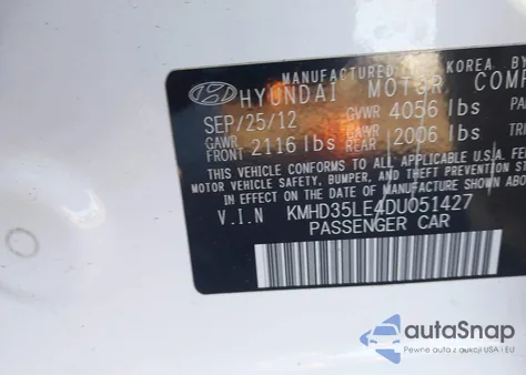 2013 Hyundai Elantra Gt из США, поврежденный, VIN KMHD35LE4DU051427